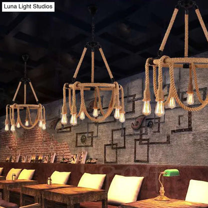 Lámpara de techo industrial ajustable de cuerda - 6 luces - Beige