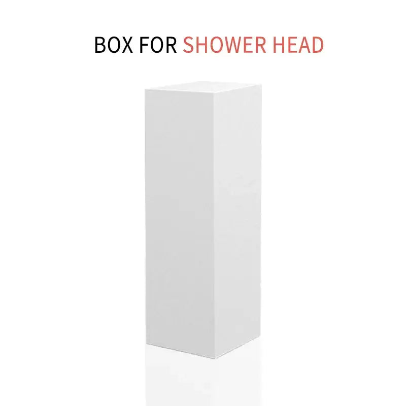 White rectangular box for decorbites adjustable jetting shower head with high pressure filtered beads for bathroom use