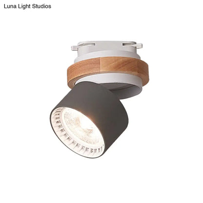 DecorBites™ DecorBites™ Adjustable LED Grey/Green/White Flush Mount: Modern Metallic Cylindrical Flush Lighting in Macaron Style