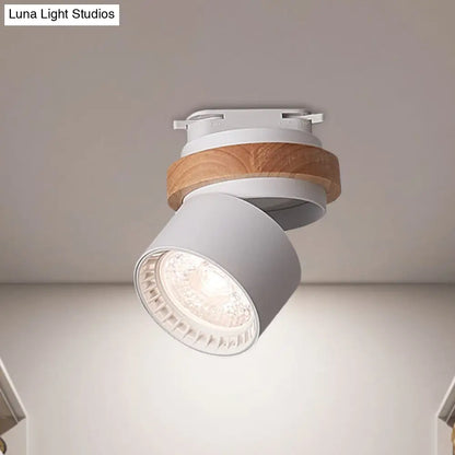 DecorBites™ DecorBites™ Adjustable LED Grey/Green/White Flush Mount: Modern Metallic Cylindrical Flush Lighting in Macaron Style