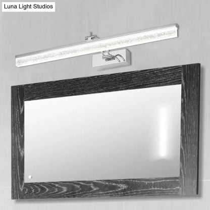 Lámpara de tocador LED ajustable en cromo moderno - Diseño lineal acrílico, opción de luz cálida/blanca - 16"/23.5"/31.5" de ancho