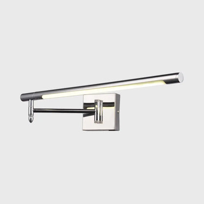 DecorBites™ Adjustable LED Vanity Sconce with Metallic Mini Cylinder and Round/Square Backplate in Silver - Warm/White Lighting
