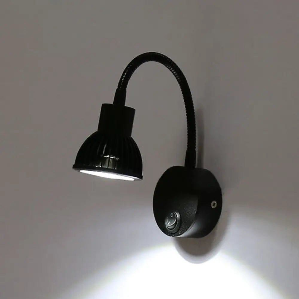 DecorBites™ Adjustable LED Wall Sconce - Modern Metal Shade Wall Lamp in Black Finish (with/without Switch), Warm/White Lighting