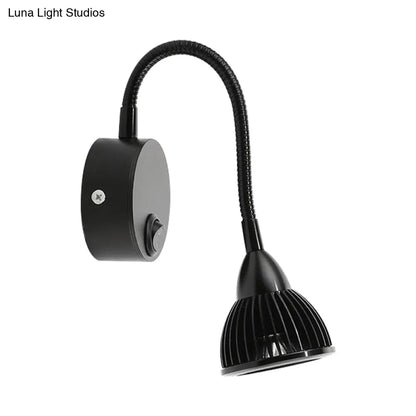 DecorBites™ Adjustable LED Wall Sconce - Modern Metal Shade Wall Lamp in Black Finish (with/without Switch), Warm/White Lighting
