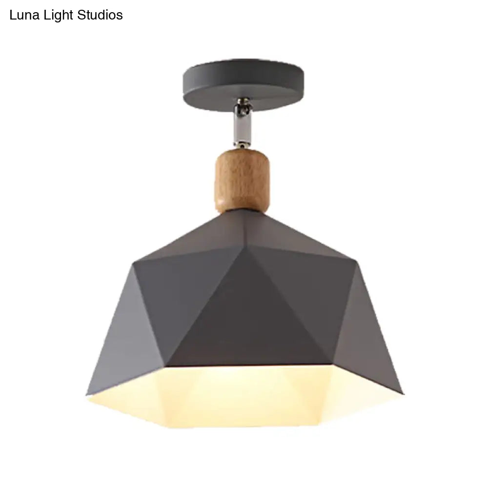 DecorBites™ DecorBites™ Adjustable Macaron Hexagon Ceiling Mount Light in Gray/White/Green for Corridor