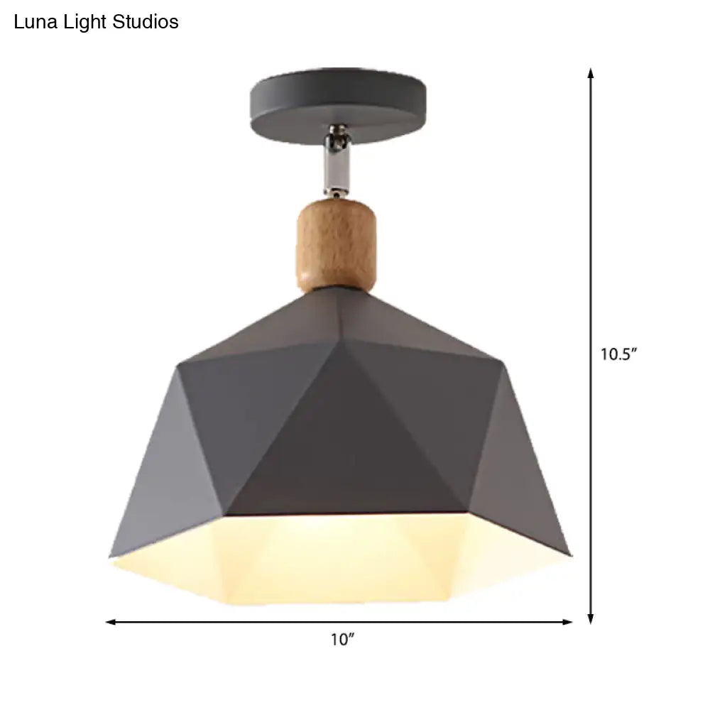 DecorBites™ DecorBites™ Adjustable Macaron Hexagon Ceiling Mount Light in Gray/White/Green for Corridor