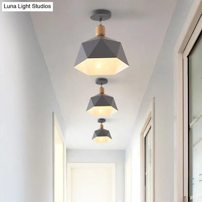 DecorBites™ DecorBites™ Adjustable Macaron Hexagon Ceiling Mount Light in Gray/White/Green for Corridor