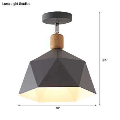 DecorBites™ DecorBites™ Adjustable Macaron Hexagon Ceiling Mount Light in Gray/White/Green for Corridor