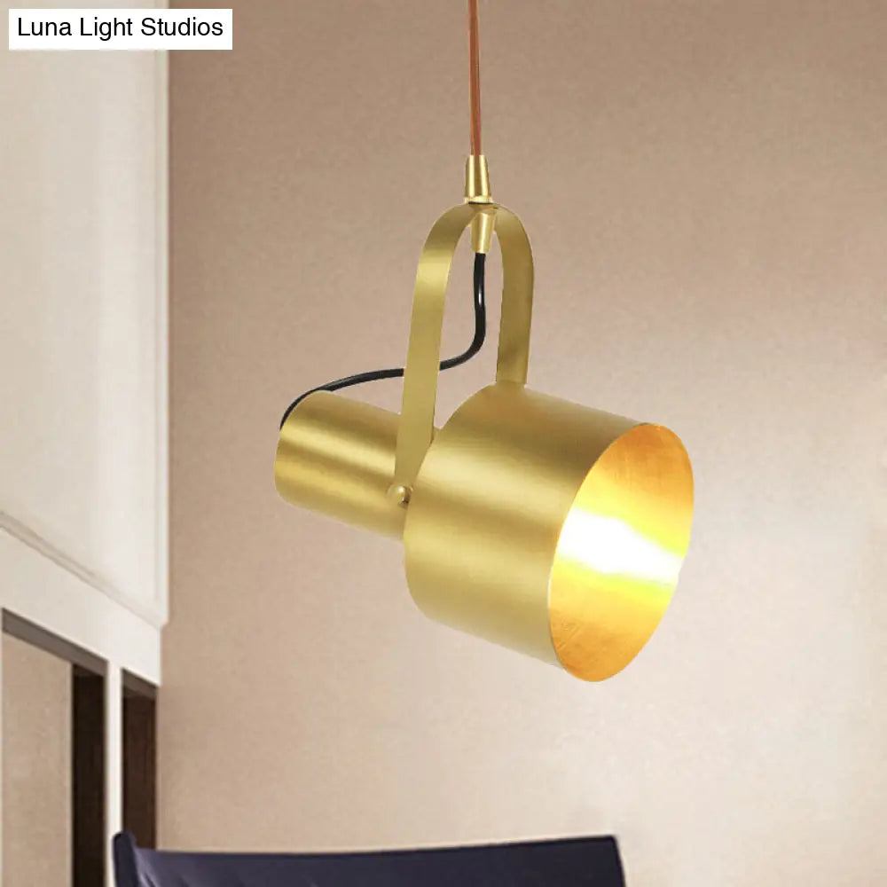 Adjustable Metal Ceiling Pendant Light Fixture - Retro Stylish 4"/5" Dia - Brushed Brass - Living Room Lighting