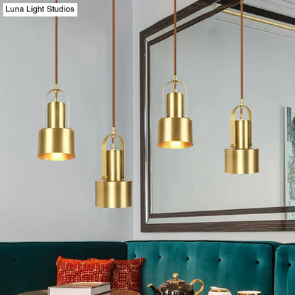 Adjustable Metal Ceiling Pendant Light Fixture - Retro Stylish 4"/5" Dia - Brushed Brass - Living Room Lighting