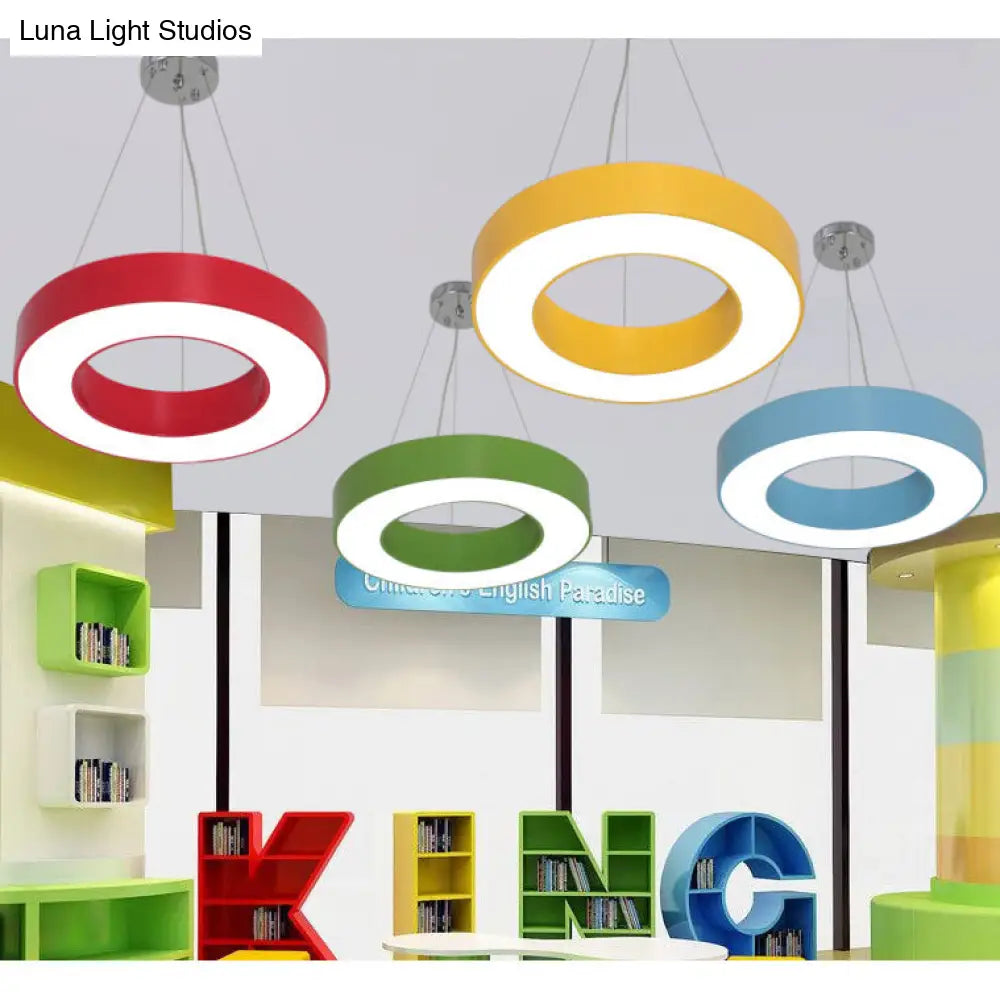 DecorBites™ Adjustable Metal Drum Pendant Light with Integrated LED for Play Room