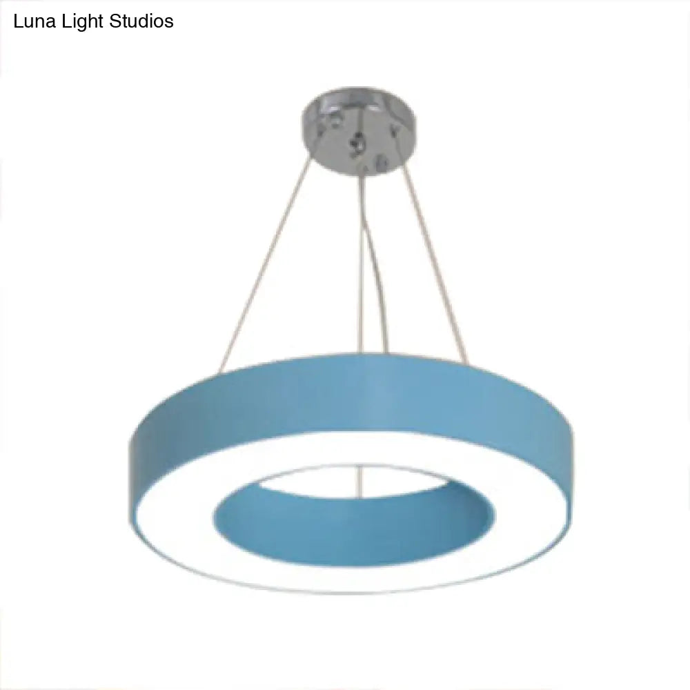 DecorBites™ Adjustable Metal Drum Pendant Light with Integrated LED for Play Room
