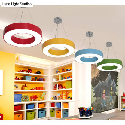 DecorBites™ Adjustable Metal Drum Pendant Light with Integrated LED for Play Room