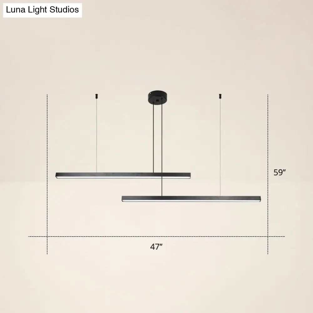 Adjustable Metal Line Art LED Pendant Lamp for Minimalist Bedroom Ceiling