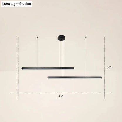 Adjustable Metal Line Art LED Pendant Lamp for Minimalist Bedroom Ceiling