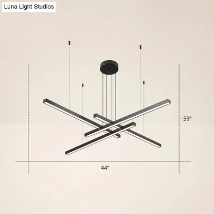 Adjustable Metal Line Art LED Pendant Lamp for Minimalist Bedroom Ceiling