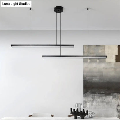 Adjustable Metal Line Art LED Pendant Lamp for Minimalist Bedroom Ceiling