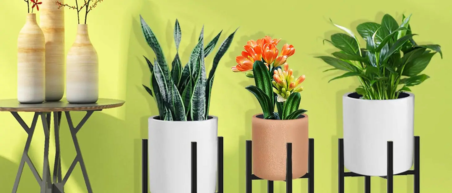 Adjustable Metal Plant Stand for 12-16 Inch Pots - Black