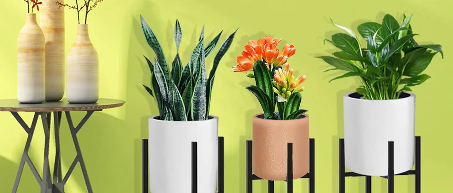 Adjustable Metal Plant Stand for 12-16 Inch Pots - Black