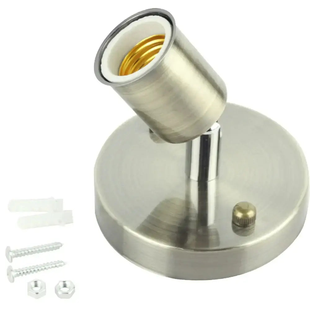 Adjustable stainless steel wall lamp with brushed finish and gold-colored e27 ceramic screw bulb base for bedroom spotlight
