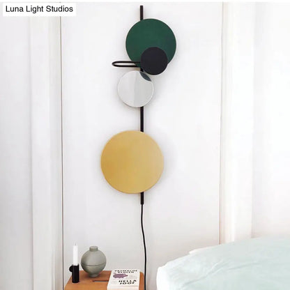 DecorBites™ Adjustable Metallic LED Wall Light: Contemporary Sconce Fixture for Living Room in Red/Pink/Blue