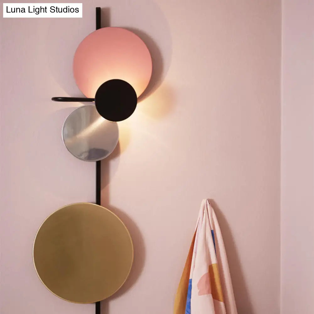 DecorBites™ Adjustable Metallic LED Wall Light: Contemporary Sconce Fixture for Living Room in Red/Pink/Blue