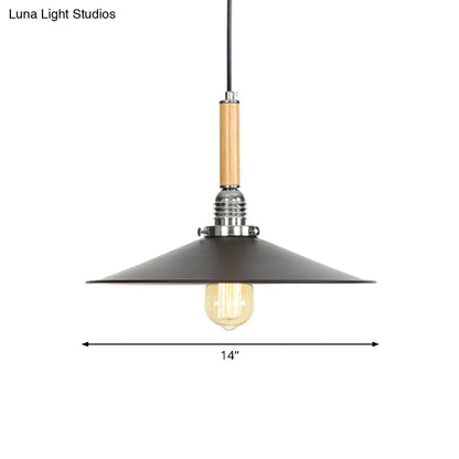 Adjustable Metallic Saucer Pendant Light for Kitchen - Industrial Ceiling Hanging Light with 1 Bulb