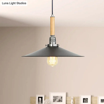 Adjustable Metallic Saucer Pendant Light for Kitchen - Industrial Ceiling Hanging Light with 1 Bulb