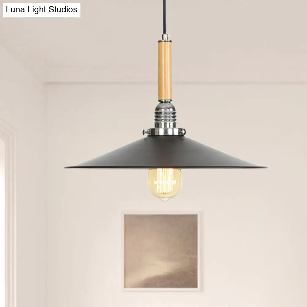 Adjustable Metallic Saucer Pendant Light for Kitchen - Industrial Ceiling Hanging Light with 1 Bulb