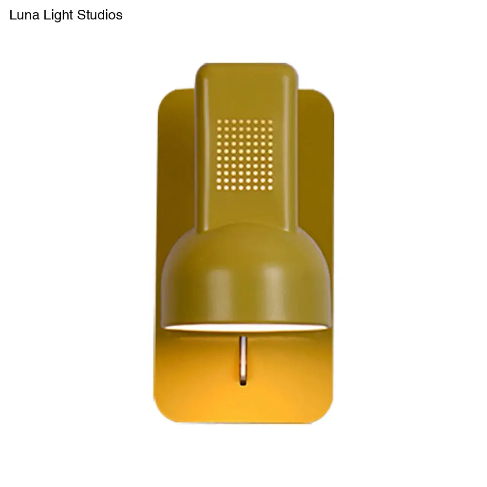 DecorBites™ DecorBites™ Adjustable Modernist Metal Wall Sconce, Black/Yellow, 1-Light Fixture for Living Room (4" W)