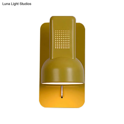 DecorBites™ DecorBites™ Adjustable Modernist Metal Wall Sconce, Black/Yellow, 1-Light Fixture for Living Room (4" W)