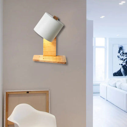 DecorBites™ Adjustable Nordic Metal Drum Wall Sconce with 1 Bulb: Gray/White/Green Bedside Light Fixture