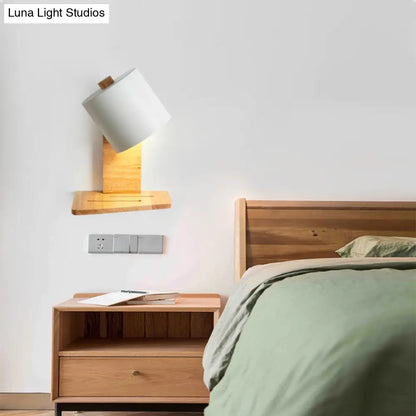 DecorBites™ Adjustable Nordic Metal Drum Wall Sconce with 1 Bulb: Gray/White/Green Bedside Light Fixture