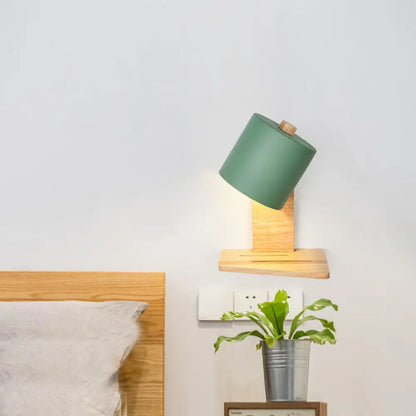 DecorBites™ Adjustable Nordic Metal Drum Wall Sconce with 1 Bulb: Gray/White/Green Bedside Light Fixture