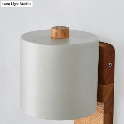 DecorBites™ Adjustable Nordic Metal Drum Wall Sconce with 1 Bulb: Gray/White/Green Bedside Light Fixture