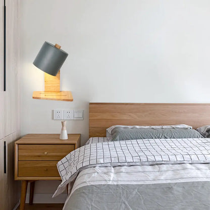 DecorBites™ Adjustable Nordic Metal Drum Wall Sconce with 1 Bulb: Gray/White/Green Bedside Light Fixture