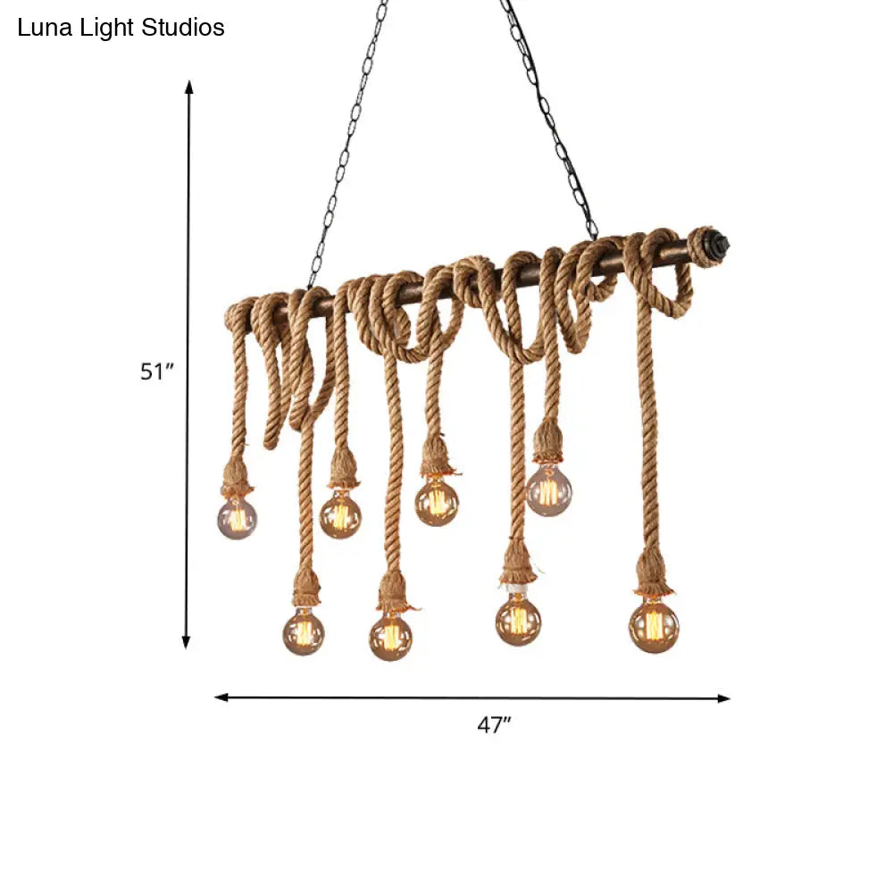 مصباح جزيرة DecorBites™ القابل للتعديل والمكشوف - طراز صناعي عتيق، 5/6 مصابيح - بيج/أصفر فاتح