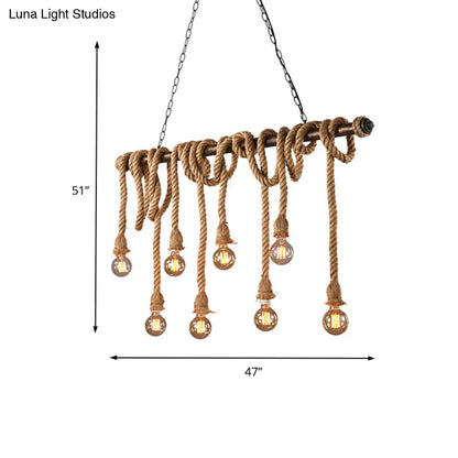 مصباح جزيرة DecorBites™ القابل للتعديل والمكشوف - طراز صناعي عتيق، 5/6 مصابيح - بيج/أصفر فاتح