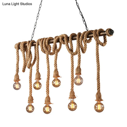 مصباح جزيرة DecorBites™ القابل للتعديل والمكشوف - طراز صناعي عتيق، 5/6 مصابيح - بيج/أصفر فاتح