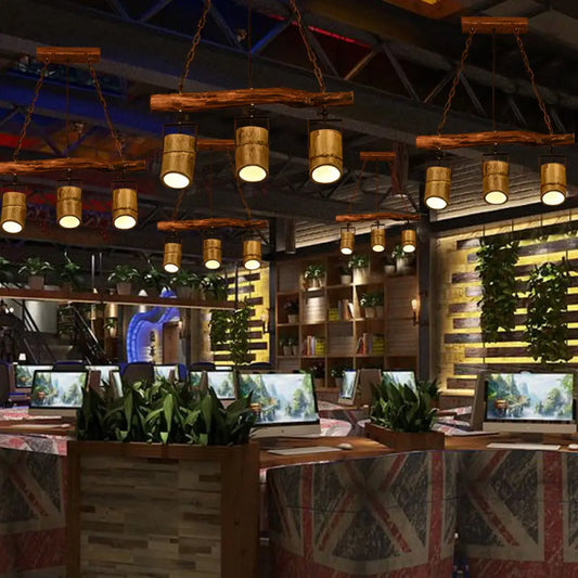 DecorBites™ Adjustable Rustic Triple Lights Pendant Lamp - Bamboo Island Lighting Fixture