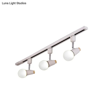 DecorBites™ DecorBites™ Adjustable Semi Flush Metallic Linear Ceiling Light with Cup Shade - Industrial Style 3/4 Heads Track Lighting in Black/White