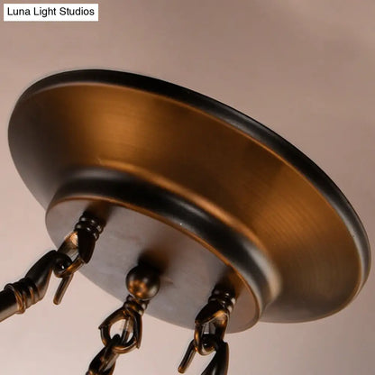 Lámpara de araña Tiffany ajustable de vitral con 6 luces colgantes azules y amarillas