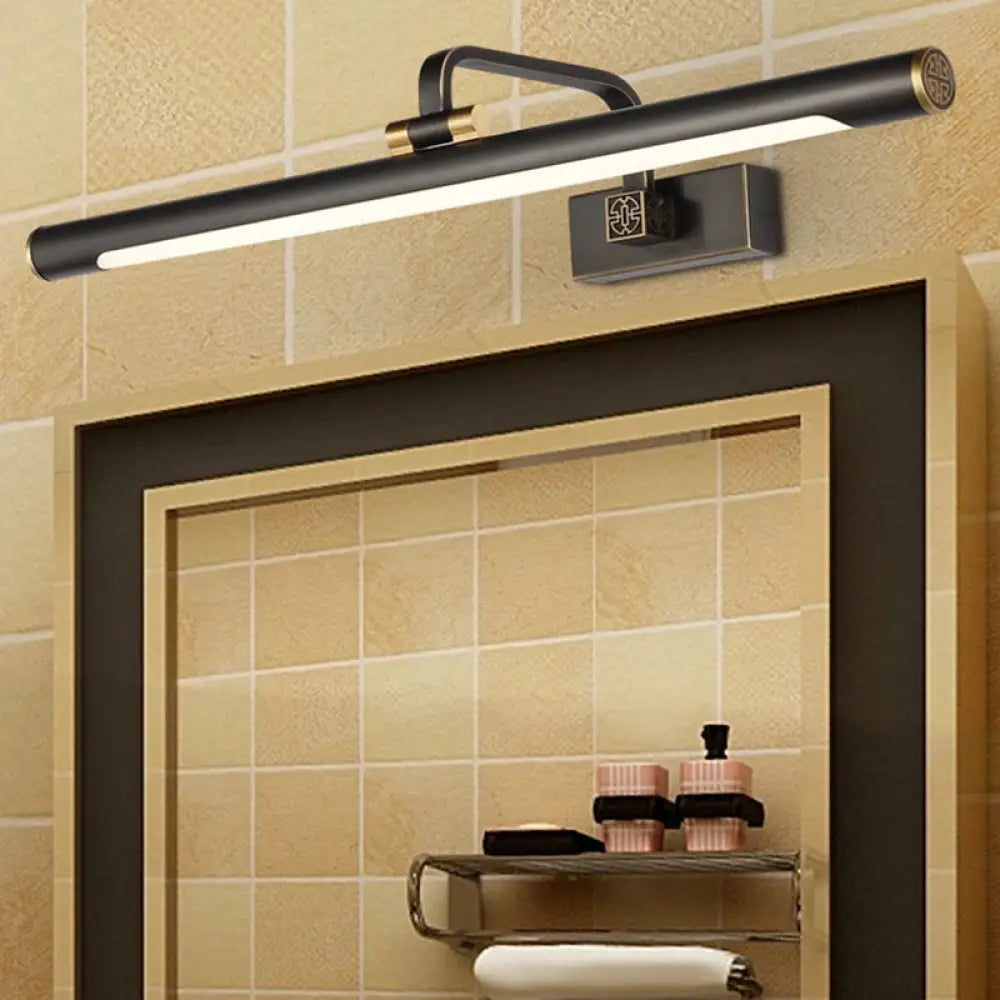 ديكوربايتس™ - إضاءة LED أنبوبية قابلة للتعديل لمرآة الزينة - إضاءة حائط معدنية سوداء تقليدية