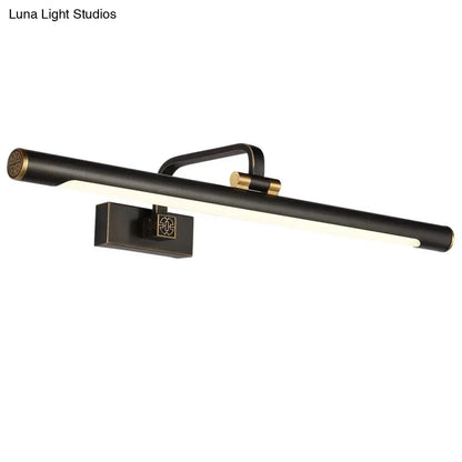 ديكوربايتس™ - إضاءة LED أنبوبية قابلة للتعديل لمرآة الزينة - إضاءة حائط معدنية سوداء تقليدية