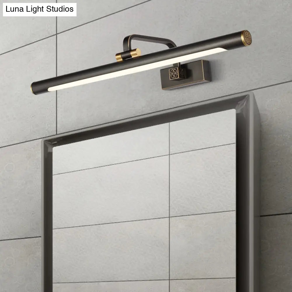 ديكوربايتس™ - إضاءة LED أنبوبية قابلة للتعديل لمرآة الزينة - إضاءة حائط معدنية سوداء تقليدية