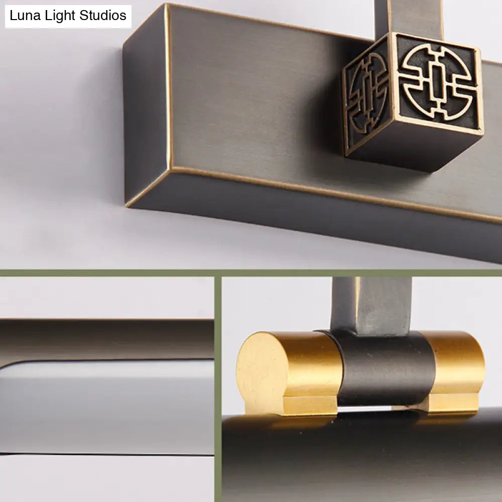 ديكوربايتس™ - إضاءة LED أنبوبية قابلة للتعديل لمرآة الزينة - إضاءة حائط معدنية سوداء تقليدية