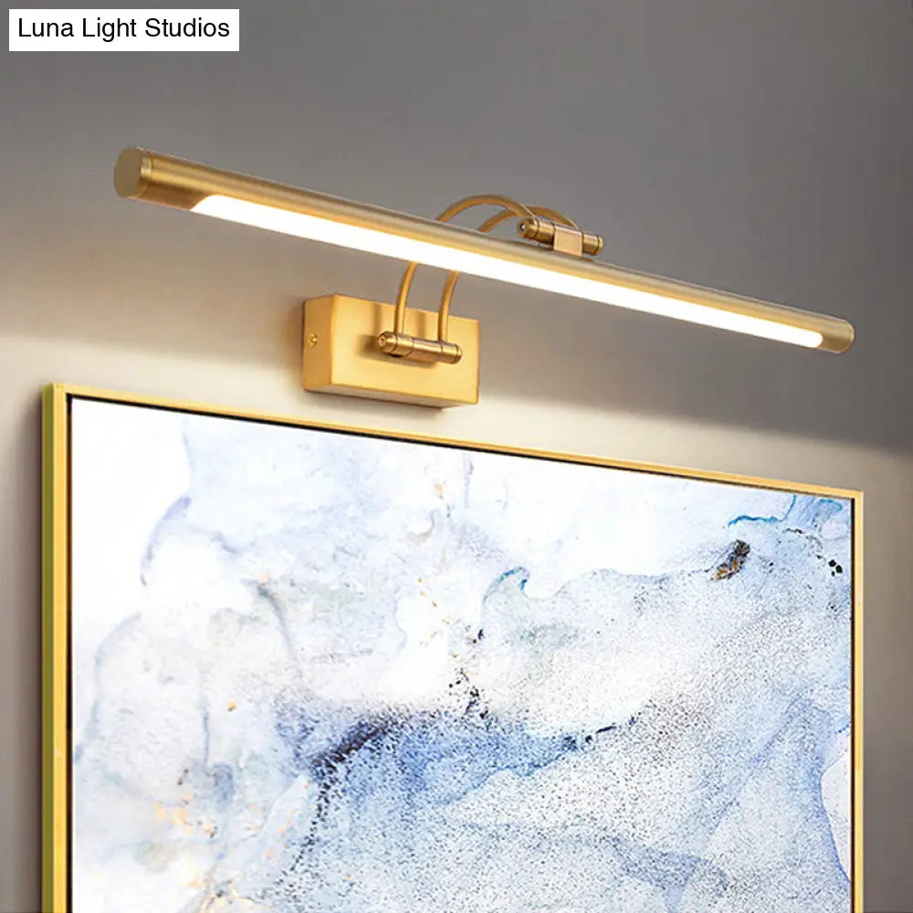 Aplique de pared LED tubular ajustable para tocador, con diseño minimalista y pantalla de plástico