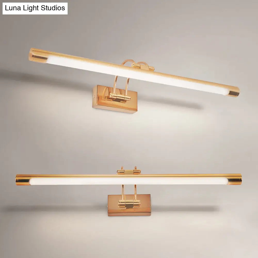 Aplique de pared LED tubular ajustable para tocador, con diseño minimalista y pantalla de plástico