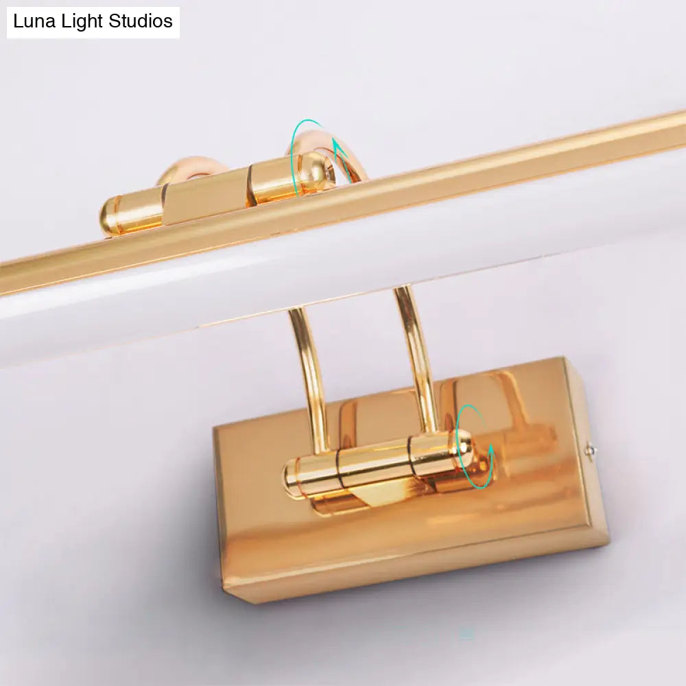 Aplique de pared LED tubular ajustable para tocador, con diseño minimalista y pantalla de plástico