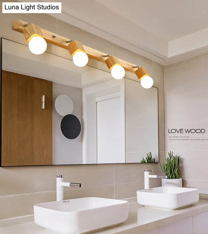 Espejo de tocador de madera ajustable con luz: Aplique moderno para tocador de baño